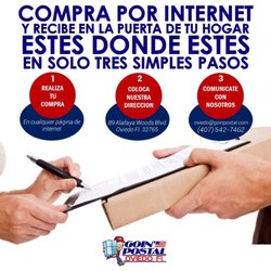 Goin' Postal - Compra por internet y envía a nuestra dirección 89 Alafaya Woods Blvd y nosotros nos encargamos de reempacar y enviar