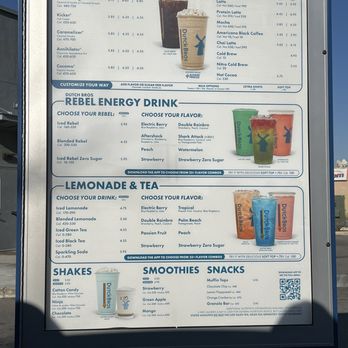 Dutch Bros Coffee - Drive thru menu - Juice Bars & Smoothies Near Me - Lancaster, California