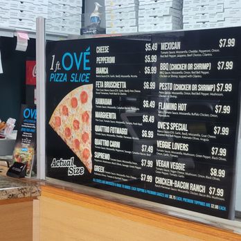Ove Pizzeria - By the slize Menu inside - Pizza Near Me - Studio City, California Ove Pizzeria - By the slize Menu inside - Pizza Near Me - Studio City, California