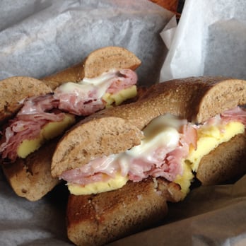 Jitters Cafe - A simple egg, American cheese & ham on a wheat bagel. Hit the spot. - Coffee & Tea Near Me - North Chili, New York