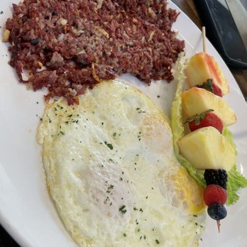 Eggstasy - Homemade House Made Corn Beef Hash & Eggs with Fresh Fruit - Breakfast & Brunch Near Me - Chandler, Arizona