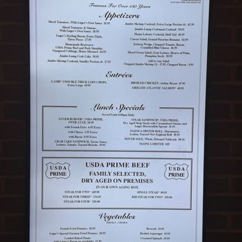 Peter Luger Steak House - Menu - Steakhouses Near Me - Las Vegas, Nevada
