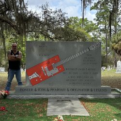 Julie's Diner - Bo Diddley's grave just around the corner from Julie's Diner.