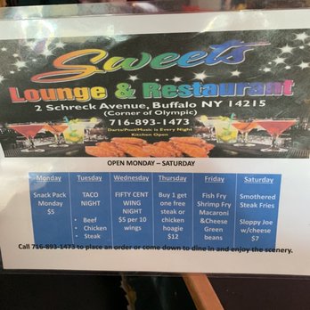 Sweets Lounge and Restaurant - the menu - Chicken Wings Near Me - Buffalo, New York Sweets Lounge and Restaurant - the menu - Chicken Wings Near Me - Buffalo, New York