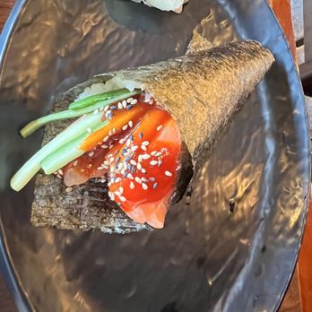 Sushi California - Spicy Salomon hand roll - Japanese Near Me - Vancouver, British Columbia Sushi California - Spicy Salomon hand roll - Japanese Near Me - Vancouver, British Columbia