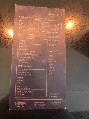 Menu photo 7 District Coffee El Paso, TX