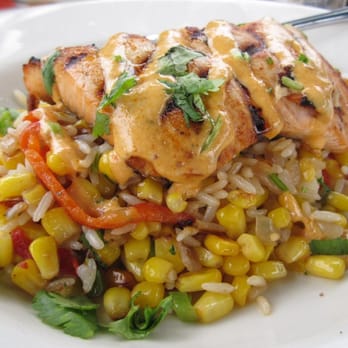 Belmont Brewing - Grilled salmon with wild rice - Breweries Near Me - Long Beach, California Belmont Brewing - Grilled salmon with wild rice - Breweries Near Me - Long Beach, California
