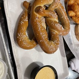 Warm pretzels and rarebit