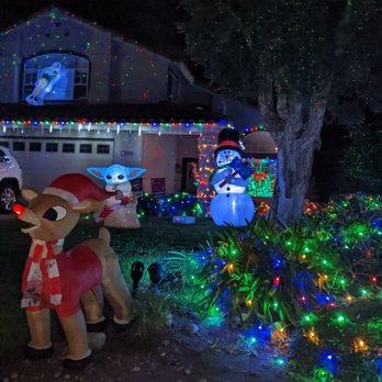 Candy Cane Lane For Christmas - a house decorated with christmas lights - Candy Stores Near Me - Poway, California