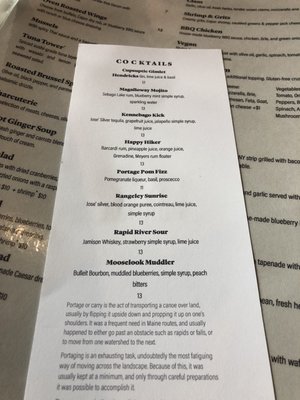Menu photo 5 Portage Tap House Rangeley, ME