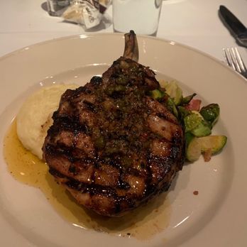 Old Ebbitt Grill - Pork chop with whipped potatoes and brussels - Bars Near Me - Washington, DC, District of Columbia Old Ebbitt Grill - Pork chop with whipped potatoes and brussels - Bars Near Me - Washington, DC, District of Columbia