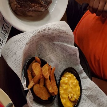 Valley Smokehouse - Tomahawk steak with potato wedges and mac n cheese - Barbeque Near Me - Staunton, Virginia