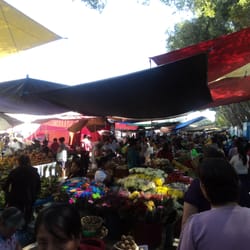Tianguis de frutas y verduras del sábado en la Central - La fila de puestos y variedad parece interminable.