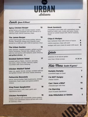 Menu photo 3 The Urban Artisans Sydney, NSW
