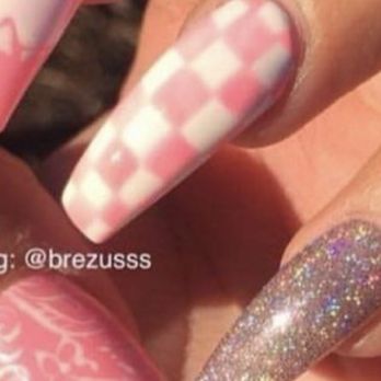 Foxy Nails - A photo of the checkerboard design I wanted to get - Nail Salons Near Me - Happy Valley, Oregon
