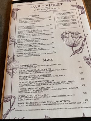 Menu photo 2 Oak + Violet Menlo Park, CA Menu photo 2 Oak + Violet Menlo Park, CA