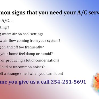 Cold Fusion TX - Common signs that your system needs to be serviced. Let us help. - Heating & Air Conditioning/HVAC Near Me - Harker Heights, Texas