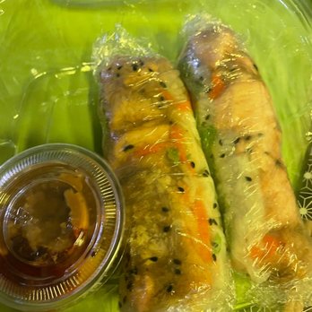 Saigon Hustle | Garden Oaks - Honey Glazed Lemongrass Salmon Spring Rolls (larger than it looks) - Vietnamese Near Me - Houston, Texas Saigon Hustle | Garden Oaks - Honey Glazed Lemongrass Salmon Spring Rolls (larger than it looks) - Vietnamese Near Me - Houston, Texas