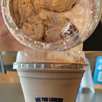Culver's - Concrete mixer with chocolate custard, chocolate cake pieces and Butterfinger - Burgers Near Me - North Charleston, South Carolina Culver's - Concrete mixer with chocolate custard, chocolate cake pieces and Butterfinger - Burgers Near Me - North Charleston, South Carolina