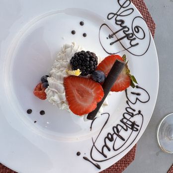 Che Ah Chi - Birthday cake with happy birthday baked onto the plate, how thoughtful! - New American Near Me - Sedona, Arizona