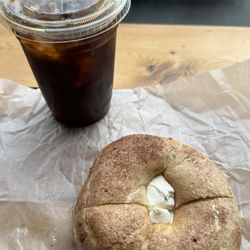 Bagels & Cream Norton - Cinnamon Sugar Bagel with Cold Brew