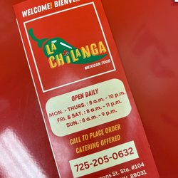 La Chilanga - Menu