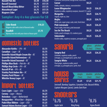 The Beaver - Full drink menu - Comfort Food Near Me - Vancouver, British Columbia