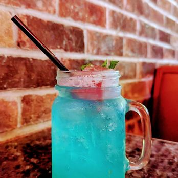 Bubba's 33 - a blue drink in a mason jar - Pizza Near Me - Parlin, New Jersey