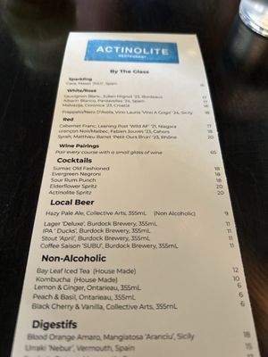 Menu photo 1 Actinolite Restaurant Toronto, ON
