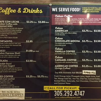 Cuban Coffee Queen Waterfront - Menu - Coffee & Tea Near Me - Key West, Florida
