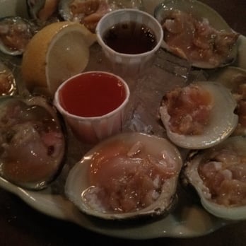 Three Sheets - These littleneck half-shells were awesome. I loved the original flavor, but tobasco/mignonette/lemon was also a nice accent - American Near Me - New Haven, Connecticut