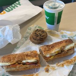 Subway - Subway Breakfast, steak egg and cheese breakfast sub. Alexandra deserves special recognition her sandwich making skills.