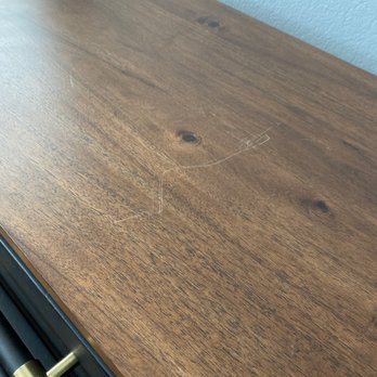 Two Men and a Truck Moving - Long scratch on nightstand - Packing Services Near Me - Dallas, Texas