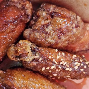 Volcano Island - crispy, soy garlic chicken wings. Just the right amount of spice and sweetness!!! - Chicken Wings Near Me - Hayward, California