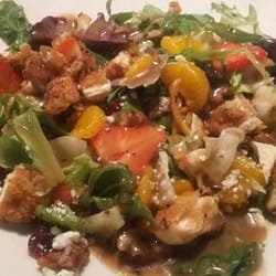 O'Charley's Restaurant & Bar - Fried chicken salad with mandarin oranges, stawberries, candied pecans, dried cranberries and a basalmic dressing