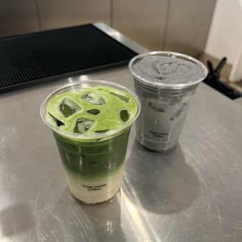 Three Fields Coffee - Iced Matcha Latte and Black Sesame Latte - Coffee & Tea Near Me - Alhambra, California