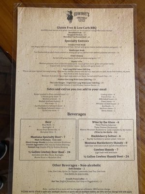 Menu photo 7 The Cowboy's Grille Gardiner, MT Menu photo 7 The Cowboy's Grille Gardiner, MT