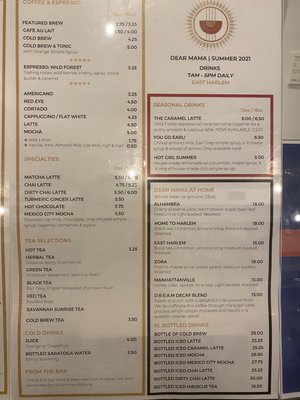 Menu photo 1 Dear Mama New York, NY