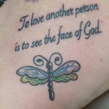 Skincraft - Dragonfly with lyrics from Le Miz - Tattoo Near Me - Cincinnati, Ohio Skincraft - Dragonfly with lyrics from Le Miz - Tattoo Near Me - Cincinnati, Ohio