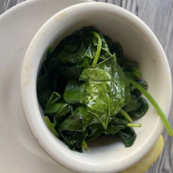 Mr Big Fish - Fresh spinach instead of the fries - Seafood Near Me - Naples, Florida Mr Big Fish - Fresh spinach instead of the fries - Seafood Near Me - Naples, Florida