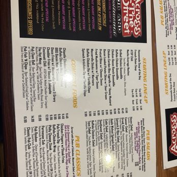 Across The Street Pub - Menu - American Near Me - Albany, New York