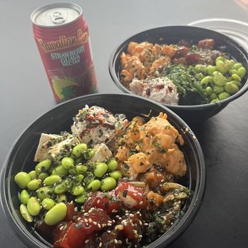 Poke Fix Hawaii - Two choice bowls! Shoyu Ahi and Garlic Shrimp - Sushi Bars Near Me - Honolulu, Hawaii