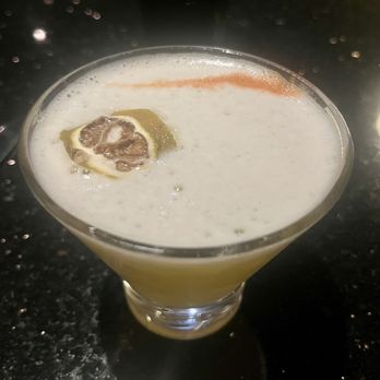 Aji Limo Peruvian Cuisine - Pisco Sour with Passion fruit - Desserts Near Me - Tampa, Florida Aji Limo Peruvian Cuisine - Pisco Sour with Passion fruit - Desserts Near Me - Tampa, Florida