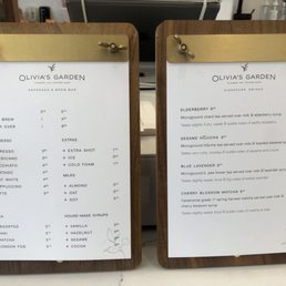 Beverage menu