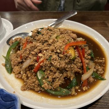 Pin Kaow Thai Restaurant - Pad kra pao with chicken. 4/5 - good, but we do want more basil in it. - Thai Near Me - Henderson, Nevada Pin Kaow Thai Restaurant - Pad kra pao with chicken. 4/5 - good, but we do want more basil in it. - Thai Near Me - Henderson, Nevada