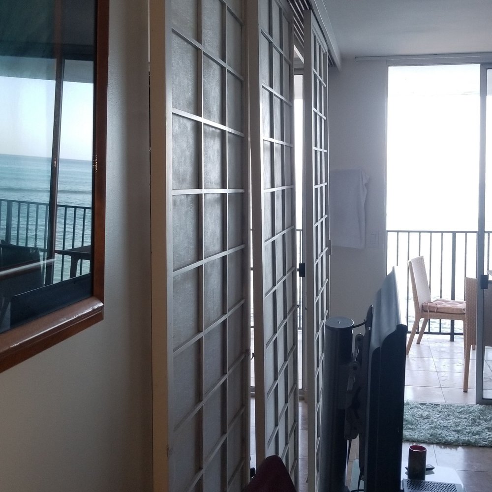 Maui Paradise Properties - Room divider separating bedroom from living room - falling apart. Great for privacy. Not. Holohani A303 - Vacation Rental Agents Near Me - Lahaina, Hawaii Maui Paradise Properties - Room divider separating bedroom from living room - falling apart. Great for privacy. Not. Holohani A303 - Vacation Rental Agents Near Me - Lahaina, Hawaii
