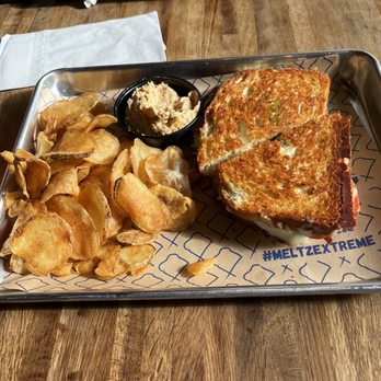 Meltz Extreme Grilled Cheese - Caprese melt and chips - Salad Near Me - Bend, Oregon Meltz Extreme Grilled Cheese - Caprese melt and chips - Salad Near Me - Bend, Oregon