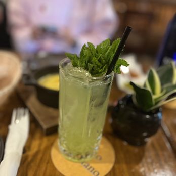 Burrito Poblano - a mojit with a straw and mint - Mexican Near Me - Tuckahoe, New York Burrito Poblano - a mojit with a straw and mint - Mexican Near Me - Tuckahoe, New York