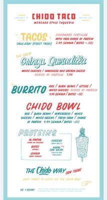 Menu photo 7 Chido Taco Mercado Style Taqueria Raleigh, NC