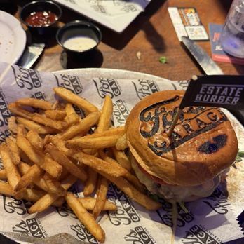 Ford's Garage Viera - The Estate Burger is AMAZING! Slightly sweet sauce with crisp fried onions. - Bars Near Me - Melbourne, Florida Ford's Garage Viera - The Estate Burger is AMAZING! Slightly sweet sauce with crisp fried onions. - Bars Near Me - Melbourne, Florida